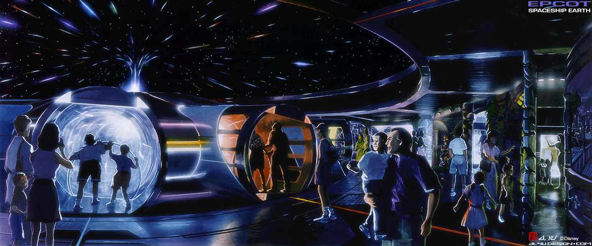 Disney Concept Art - Epcot SpaceShip Earth Post Show Interactive Area